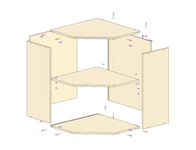 Корпус &laquo;Верхний кухонный шкаф угловой 600х600&raquo;