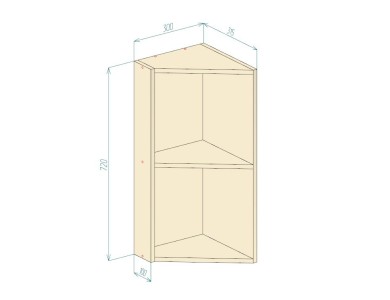 Корпус &laquo;Верхний кухонный шкаф-терминал открытый скошенный&raquo;