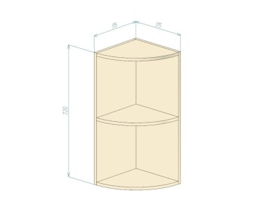 Корпус &laquo;Верхний кухонный шкаф-терминал открытый закругленный&raquo;