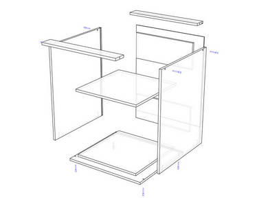 Нижний прямой с 2 ящиками