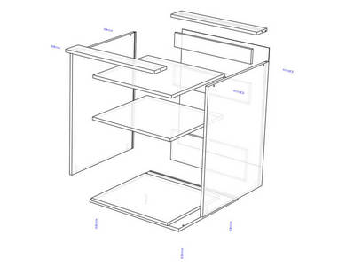 Нижний прямой с 3 ящиками