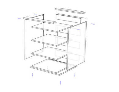 Нижний прямой с 4 ящиками