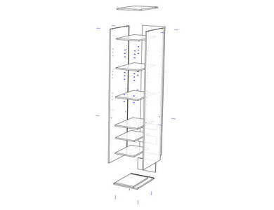 Стойка с 3 ящиками Н2040