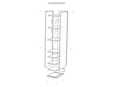 Стойка с 4 ящиками Н2040