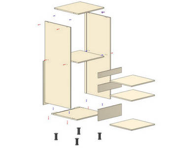 Стойка под духовой шкаф с 3 ящиками Н1320