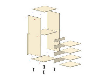 Стойка под духовой шкаф с 4 ящиками Н1320