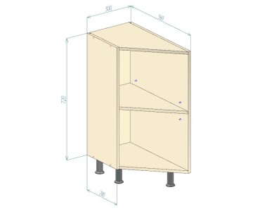 Корпус &laquo;Нижняя тумба-терминал открытая скошенная&raquo;